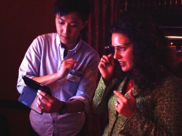 cfcmedialab's tweet image. Trying out @normativedesign&apos;s A to B. #IBMPlaunch #GoogleGlass