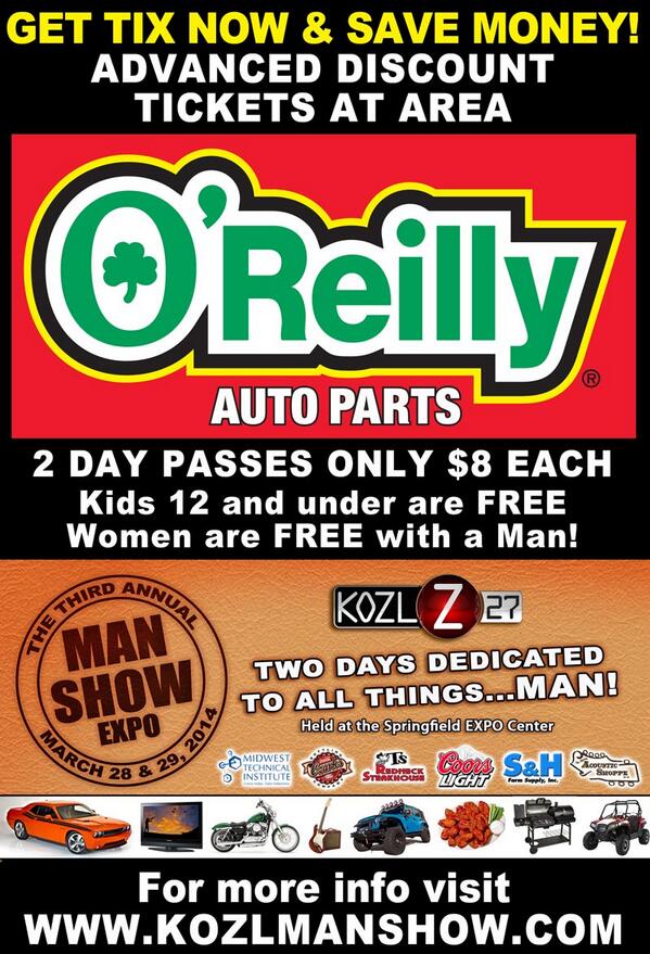 You can still get your discount tickets at area O'Reilly locations!