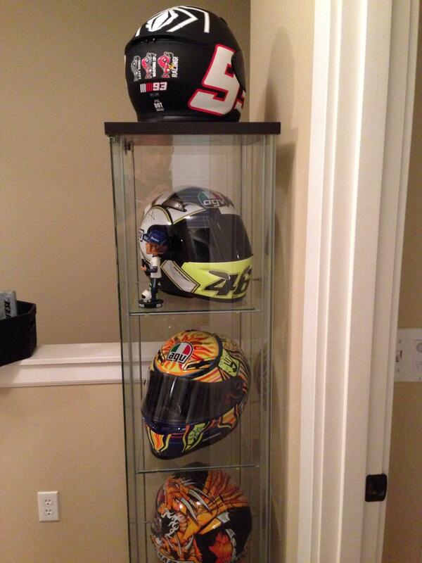 sloassevo8's tweet photo. Might be time for a new helmet case @ValeYellow46 and @marcmarquez93 running out of room! http://t.co/9VI4WhEUvy