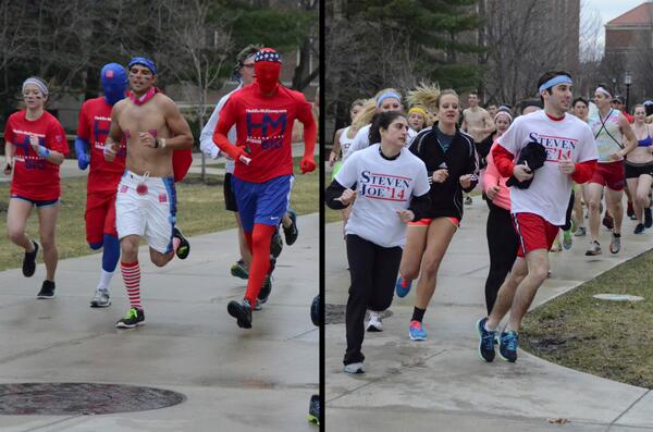 emcdona's tweet photo. @jisch777 “campaigns are up and running. Check out tomorrow's paper for more photos of the nearly naked mile. http://t.co/3quZZ6nb5Y”