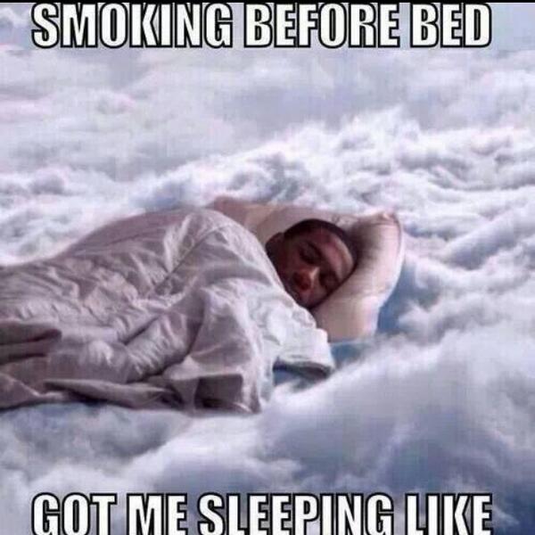 Smoking before bed