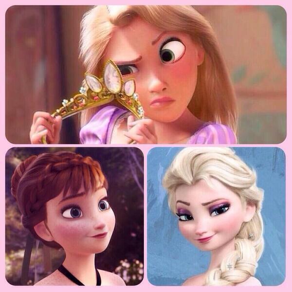 アナと雪の女王 大好き アナとエルサは ラプンツェルのいとこなんだよ みんなかわいいね T Co Sfvajshk8f