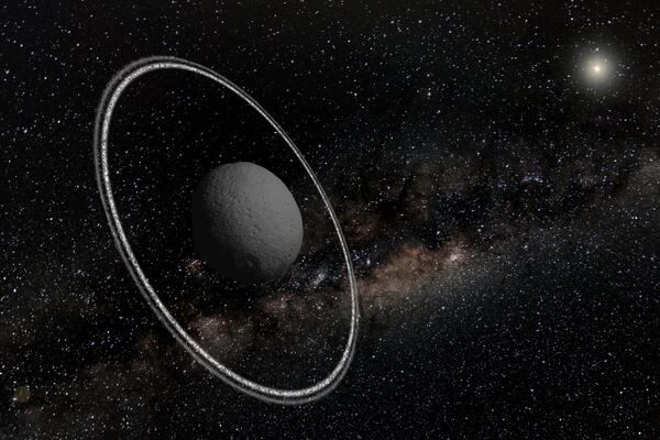 NaturePortfolio's tweet image. Rings have been observed around the Centaur object (a type of asteroid) Chariklo nature.com/nature/journal… 
IMAGE: