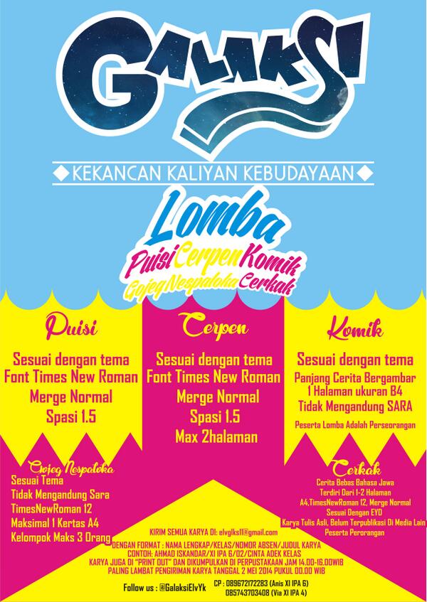 hai elv galalovers! yuk ikut ini. khusus edisi 2 kita nih cc: <a href="/elevenYK/">SMA N 11 Yogyakarta</a>  <a href="/elevenevent/">ELEVEN EVENT</a>