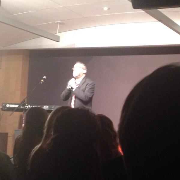 ESTribune's tweet image. Dr. Rabinowitz made a special appearance at Open Mic Night! #InterregnumX