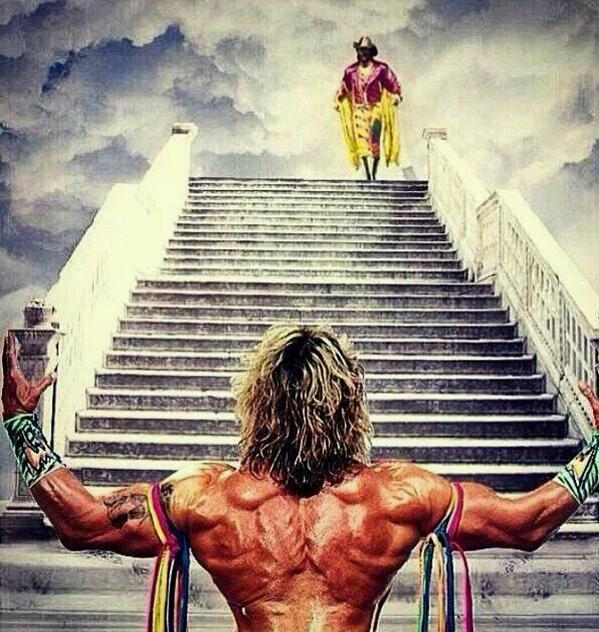 SavesTuesday's tweet image. @SCOTTHALLNWO Heaven's Main Event. #RIPUltimateWarrior