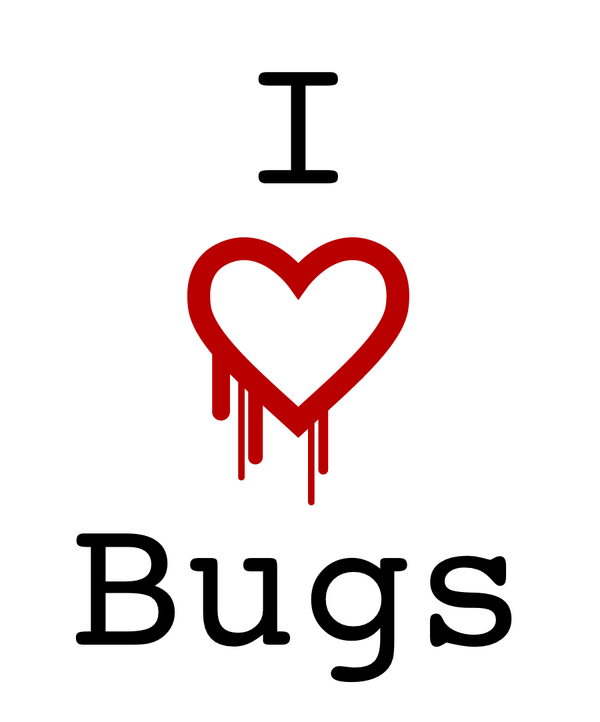 McGrewSecurity's tweet photo. #iheartbugs #heartbleed http://t.co/mZxze4rY0w