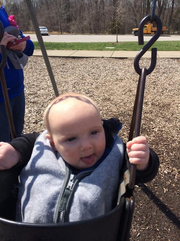 boucherstefanie's tweet photo. First time in a swing today:-). http://t.co/u8HyrJVvv3