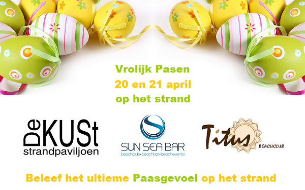 Beleef het ultieme Paasgevoel #ophetstrand bij Strandpaviljoen De KUSt, <a href="/SunseabarWAZ/">SunSeaBar</a> en <a href="/beachclubtitus/">Beachclub Titus</a> #Pasen