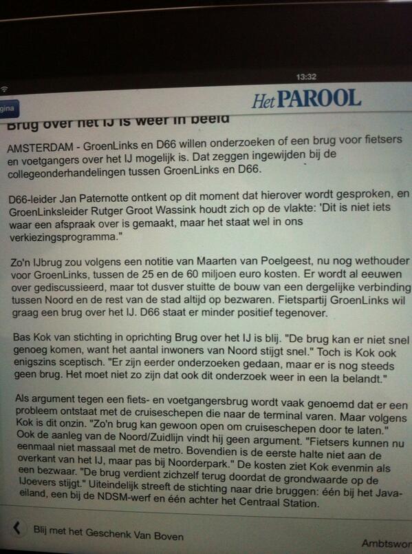 #Parool avondeditie: Brug over het IJ <a href="/ilovenoord/">ilovenoord - online lifestyle in amsterdam noord</a> <a href="/020noord/">Bureau 020Noord</a> <a href="/spreeksteen/">Bart de Groot</a> <a href="/ndsm/">ndsm</a>