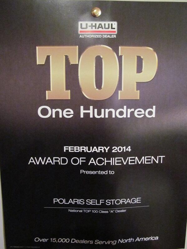 Storage_43035's tweet photo. Thanks!! for the support of renters who made Polaris Self Storage a Top 100 Uhaul site in February. YOU are the best. http://t.co/q5qAzOAaJR
