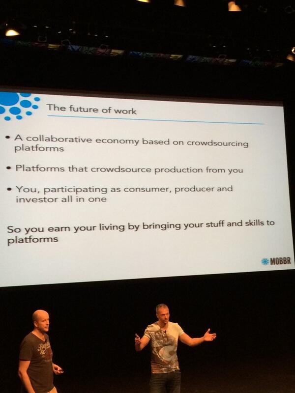 NiNanjira's tweet photo. The future of work: in the #collaborativeeconomy. A @mobbrcom presentation. #CSWGlobal14 http://t.co/NtARCWLRUy
