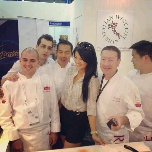 Crashing the Classic Fine Foods booth at Food &amp; Hotel Asia 2014. Thanks for the blue lobster sashimi chefs!