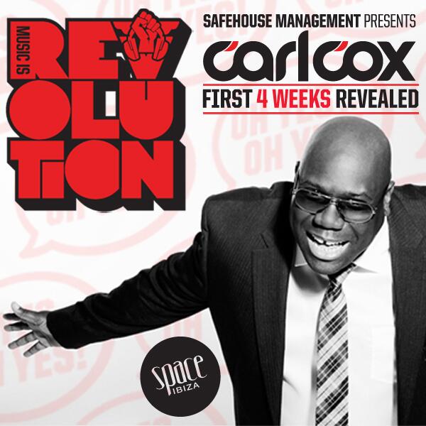 Carl_Cox_Space's tweet photo. "RT &amp; Follow" to #WIN 3 x backstage passes!

The first 4 @Carl_Cox @SpaceIbiza line-ups here! http://t.co/qXV51xyQvU http://t.co/PMNypVrAzk