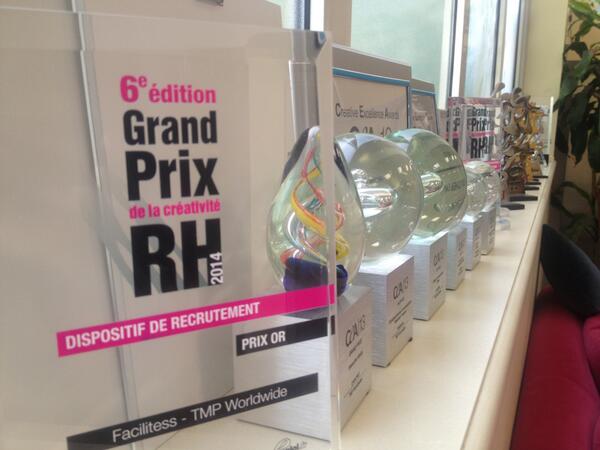 lamarze's tweet photo. De l'or sinon rien! GRAND PRIX DE LA CREATIVITE RH 2014. Merci aux équipes @FACILITESSFM et @tmpww http://t.co/RWxAzEgZjS