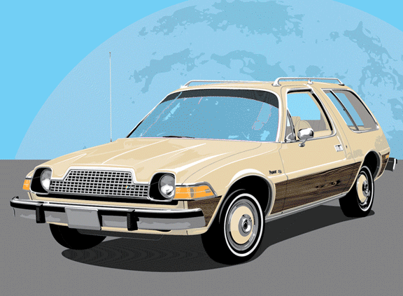 zoomcreates's tweet photo. We're back at it with yet another #TBT involving @Illustrator. This time-- a 1978 AMC #Pacer http://t.co/US7tF2ffmu http://t.co/HzsGUn6C8l
