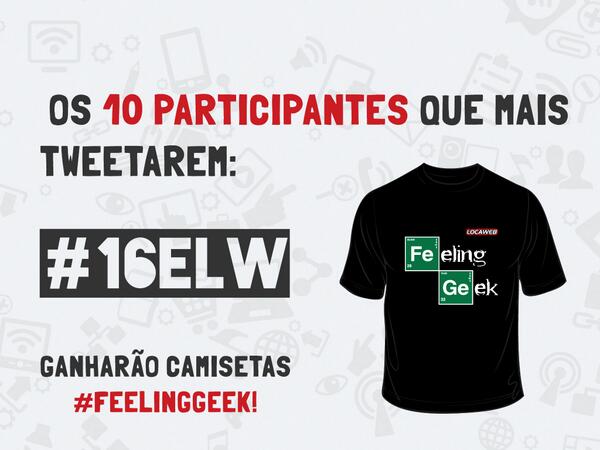 locaweb's tweet photo. Quem aí no #16elw de Sampa curte Breaking Bad? o/ Quer ganhar nossa camiseta #FeelingGeek? Fique ligado: http://t.co/ivz57zzqgd