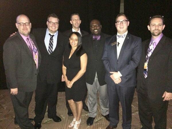 VTCampusLife's tweet image. The Virginia Tech delegation at @ACUIConference closing banquet in Orlando, Florida #Hokies #ACUI14