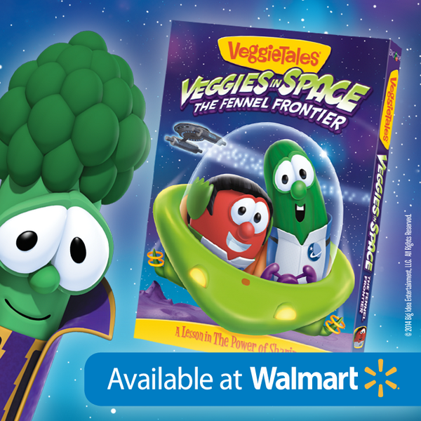 VeggieTales's tweet photo. Fill your #Easter baskets with #VeggiesInSpace!  Now at @Walmart! http://t.co/7zLxTu4C17