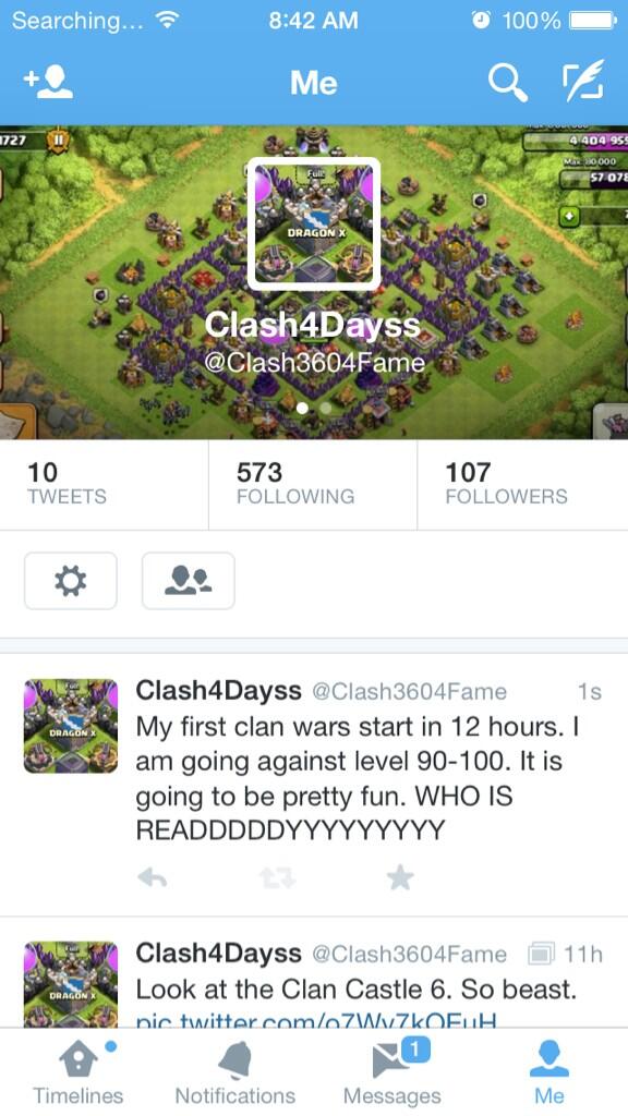 Clash3604Fame's tweet photo. Thanks guys for following me. I have reached 100 followers. Go check out my Instagram [Clash3604Fame] http://t.co/XJPm2f931A