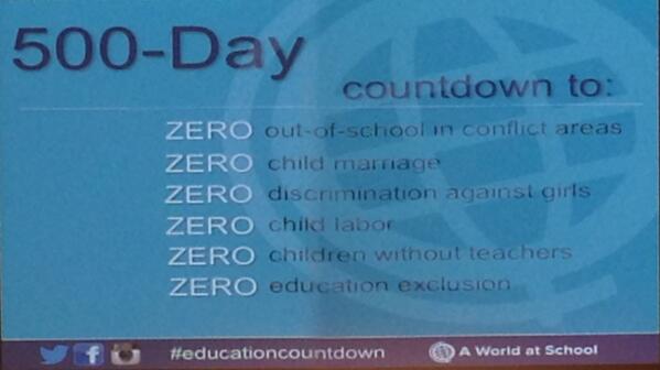 Here are the ambitious goals for the 500-day #EducationCountdown via <a href="/aworldatschool/">aworldatschool</a>