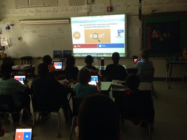OldPointeElem's tweet photo. Ms. Huskins' third grade students show what they know about SC History using Kahoot! #oldpointe #learningisfun http://t.co/XfkPyYXq8N