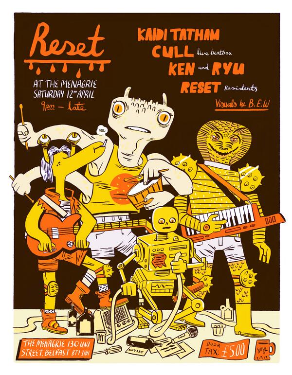 resetindustries's tweet photo. RESET this Saturday @menageriebar, with CULL on beatbox @kaidi_kat @James_KenandRyu @KabDriverMusic @Defconnn Vibez! http://t.co/eKsfiCDi1Q