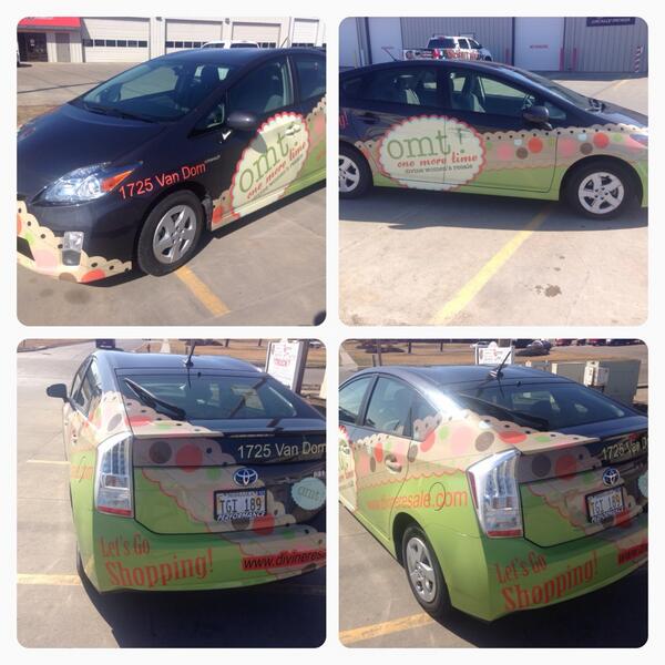 Nolimitwraps's tweet photo. Vehicle wrap for local boutique. OMT! One More Time. http://t.co/f7oD5eMo82