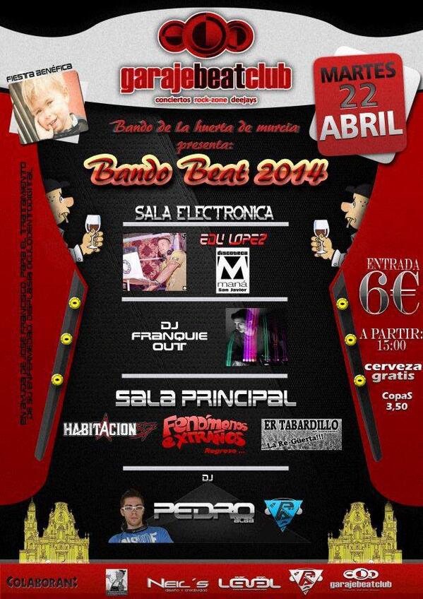 HABITACION57's tweet photo. CONCIERTO BENÉFICO #TodosConJoseFrancisco @murciarock @radio3_rne @AlternativaSant @MURCIADEFIESTA @MurciaDeFiesta1 http://t.co/CQvGDLB2cl