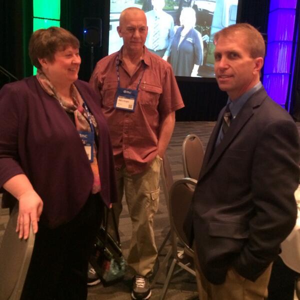clairehertz's tweet photo. @mark_pepera greets @WisconsinASBO president Lynn Knight and her husband Steve to @oasbo http://t.co/4qWsfc2a0h @ASBOIntl