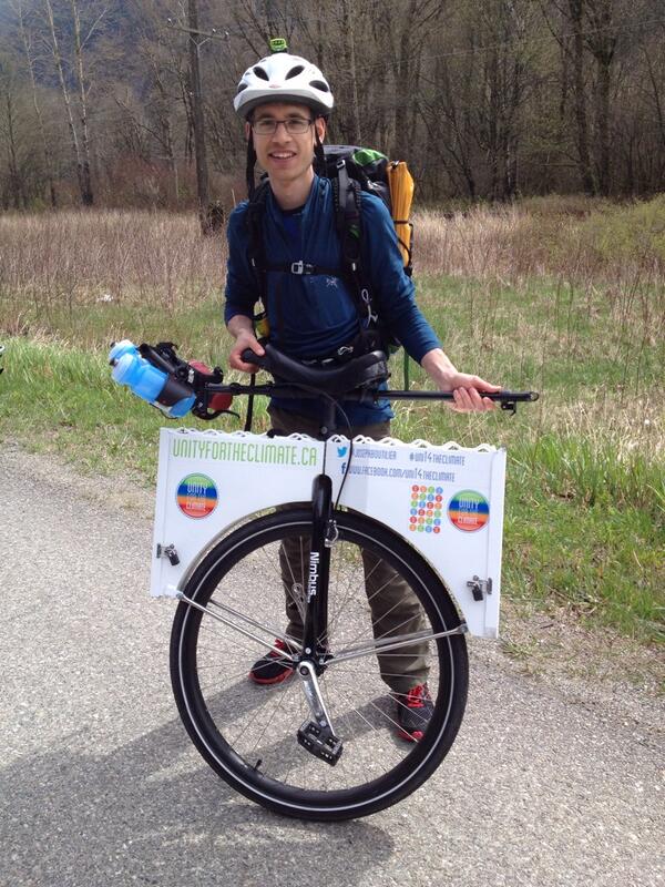 RT @stsguiding: We just ran into Joseph #hopebc #scenic7bc #invcm cross country unicycle awareness for #climatechange