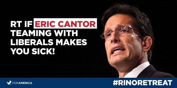 Slimy Eric Cantor thanks Kathleen Sebelius 'for her service'