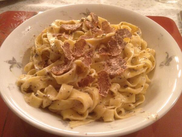 <a href="/MisterTruffle/">Your Truffle Man</a> Fresh pasta made with truffle infused eggs. White truffle sauce &amp; shaved white truffle! #Decadence2014