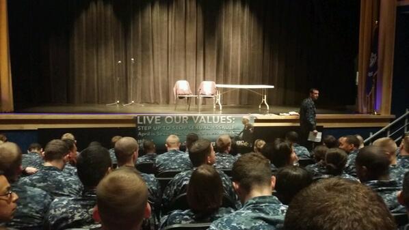 TheNavyGirl's tweet image. We are all gathered in the auditorium for SAPR training #CanIkissyou #SAPR