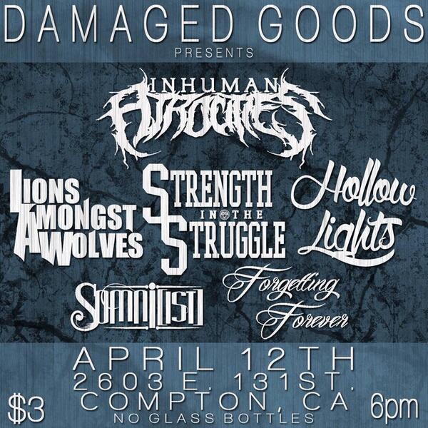 This Saturday! Come out and support these awesome bands!!!