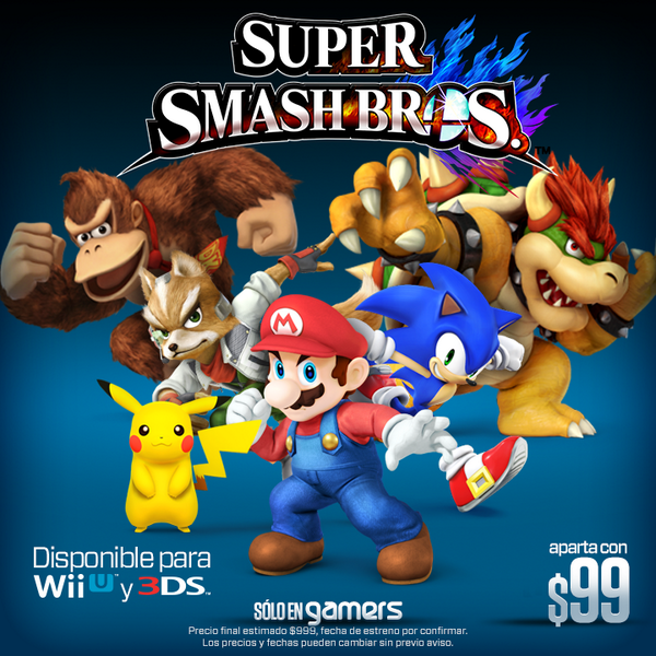 GamersRetail's tweet photo. Tus personajes favoritos volverán a pelear por la gloria. Aparta Super Smash Bros http://t.co/zt4Hk7mGmA        http://t.co/ce7DwwblMT