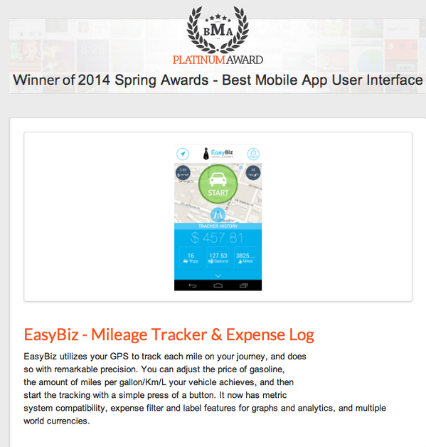 303DronePhotos's tweet photo. EasyBiz has been awarded the Platinum award for Best Mobile Apps 2014 User Interface http://t.co/7gcRZyq1wD