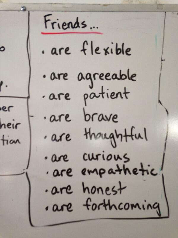 GregMarinovich's tweet image. My kids’ school: Friends are flexible, agreeable, patient and others. #AndresClass #kidquote #helpfulfriendshiptraits