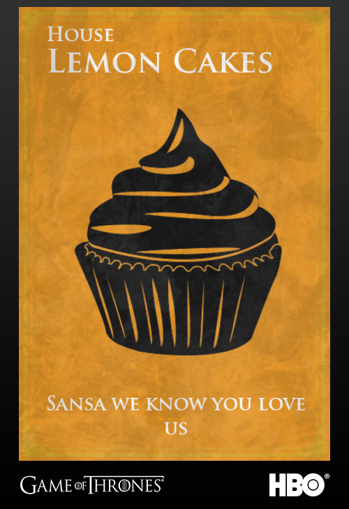 Heaven. RT <a href="/NiceQueenCersei/">Queen Cersei Lannister: Not the MAD queen.</a>: *leaves a trail of lemon cakes out for Sansa and this banner at the end* #GameOfThrones