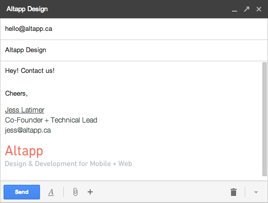 altappdesign's tweet photo. Email sigs all done! http://t.co/7Bqzhy4fqM