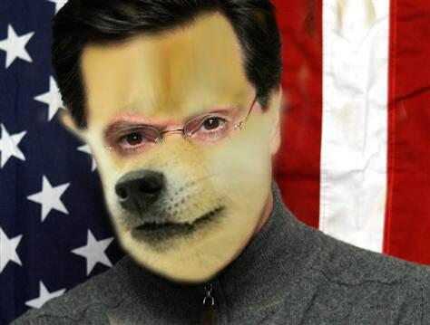 danstuckey's tweet photo. What's more important than the new job at CBS? #Doge4Colbert http://t.co/TBlpaioyI2