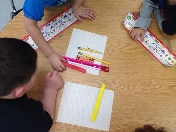 NancyStazzone's tweet photo. So much fun comparing different lengths of objects in Math. http://t.co/n5f6sOyYa2