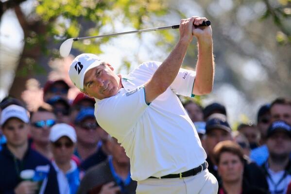 AshworthGolf's tweet image. Couples, proudly wearing his #AshworthMajors golf shirt, is in the clubhouse at-1. @The_Masters