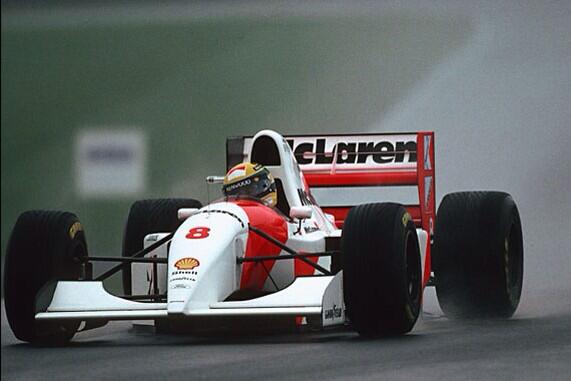 McLarenF1's tweet image. 21 years ago today, at @DoningtonParkUK, Ayrton Senna drove the race of his life. #F1 #Legend #RainMaster