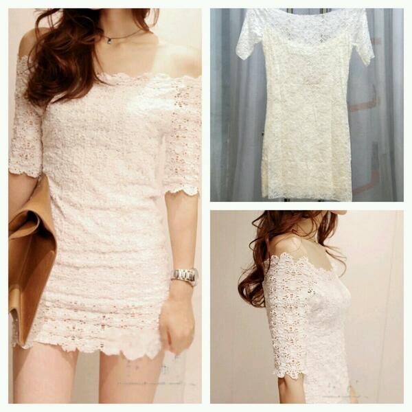 Feminimous's tweet photo. Seshi dress white IDR 139 size S. M. L bahan lace cotton http://t.co/EtyKho9byJ