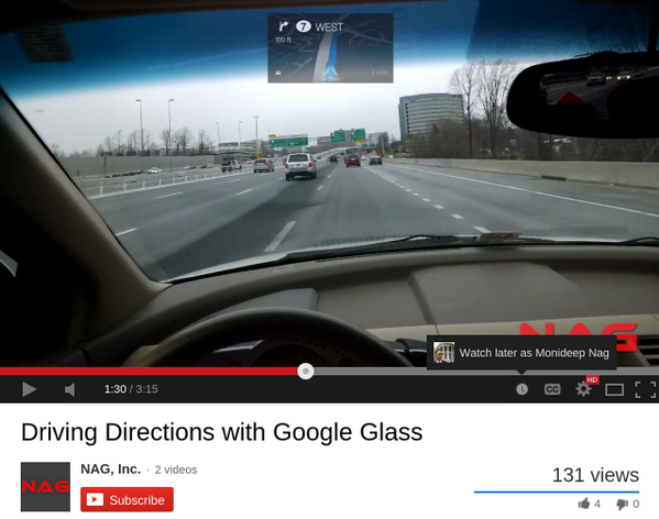 NAGinc's tweet photo. Accurate Depiction of Google Glass Driving Directions. http://t.co/EWs5FR195g
 #GoogleGlass #eyesfree #glassexplorers http://t.co/3Xx7Ye0hg9