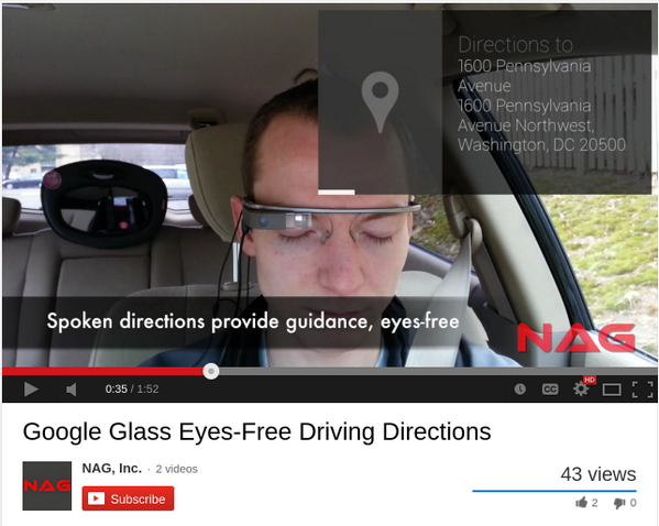 NAGinc's tweet photo. Eyesfree guidance in order to focus on the road. http://t.co/HZinKd2LSJ #googleglass #glassexplorers #driving #USA http://t.co/dcGY51vdfx