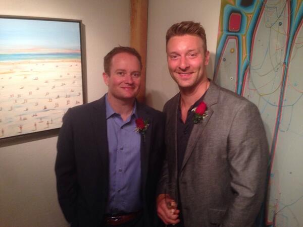 KVIERob's tweet photo. Awesome artists @Timcollomart &amp; Micah Crandall-Bear @KVIEPBS Essential Six Art Exhibition. http://t.co/N0aG2XKwHn
