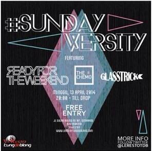 Indonesia_Pedia's tweet photo. #agendaSMG RT @LerestoTDB: #Sundayversity Besok jam 8malem! @Glasstrick @thechemorock & @rftwrock Free Entry http://t.co/MAIYfMKFBO