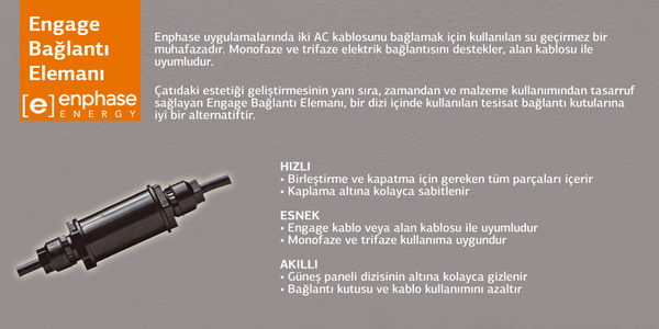 Enphase Engage Bağlantı Elemanı; hızlı bağlantı, esnek yapısıyla akıllı çözümler sunar.